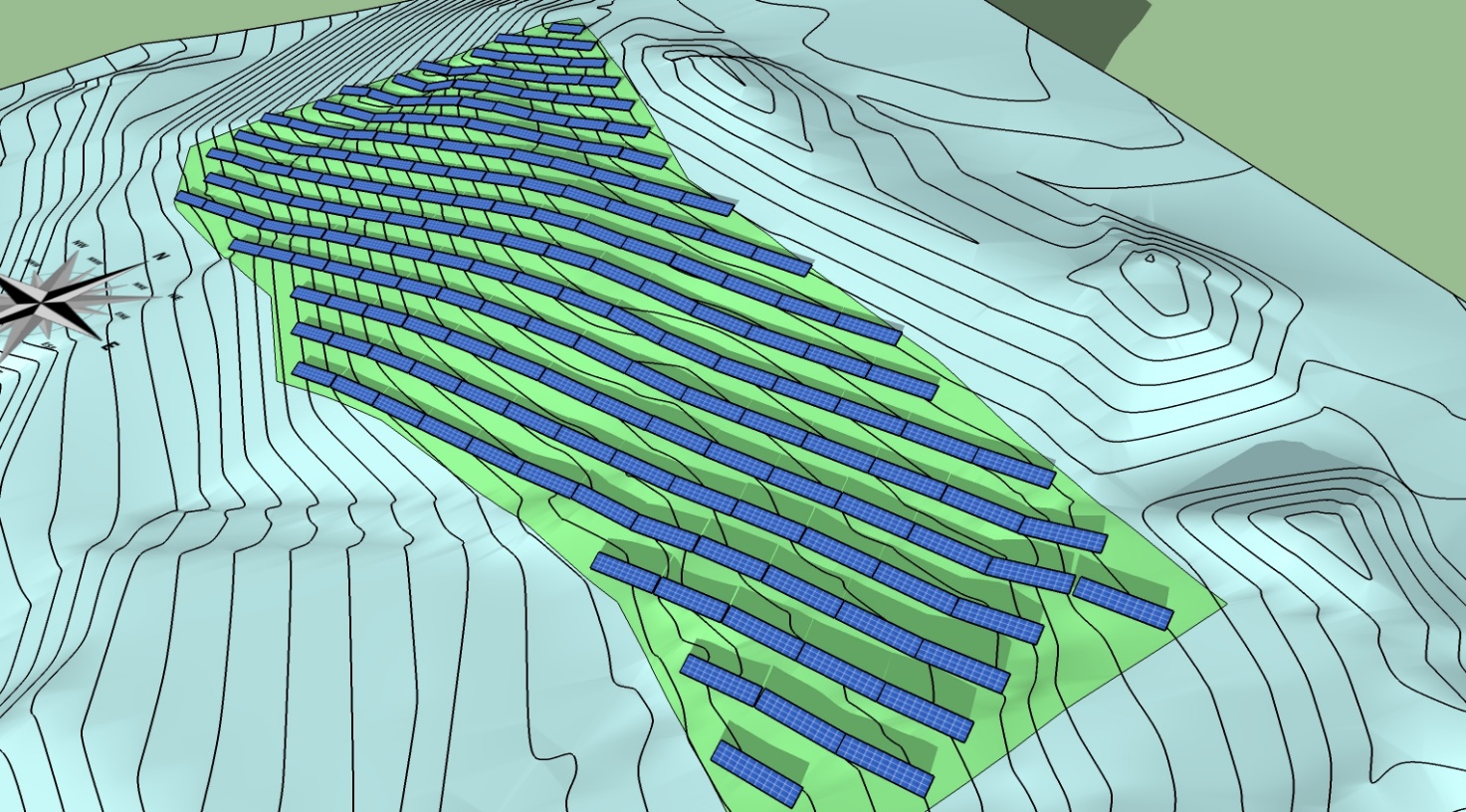 3d моделирование размещения солнечных модулей